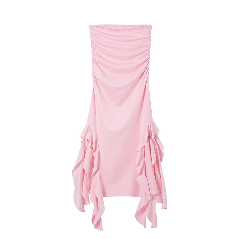 Vestido irregular ajustado con un solo hombro y tirantes finos para mujer, tendencia de moda europea y americana primavera/verano 2024 