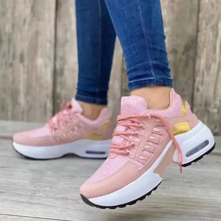 Tenis para mujer, zapatillas de plataforma informales para mujer 2025, nuevas zapatillas de correr cómodas de malla antideslizantes, zapatillas de talla grande para mujer 