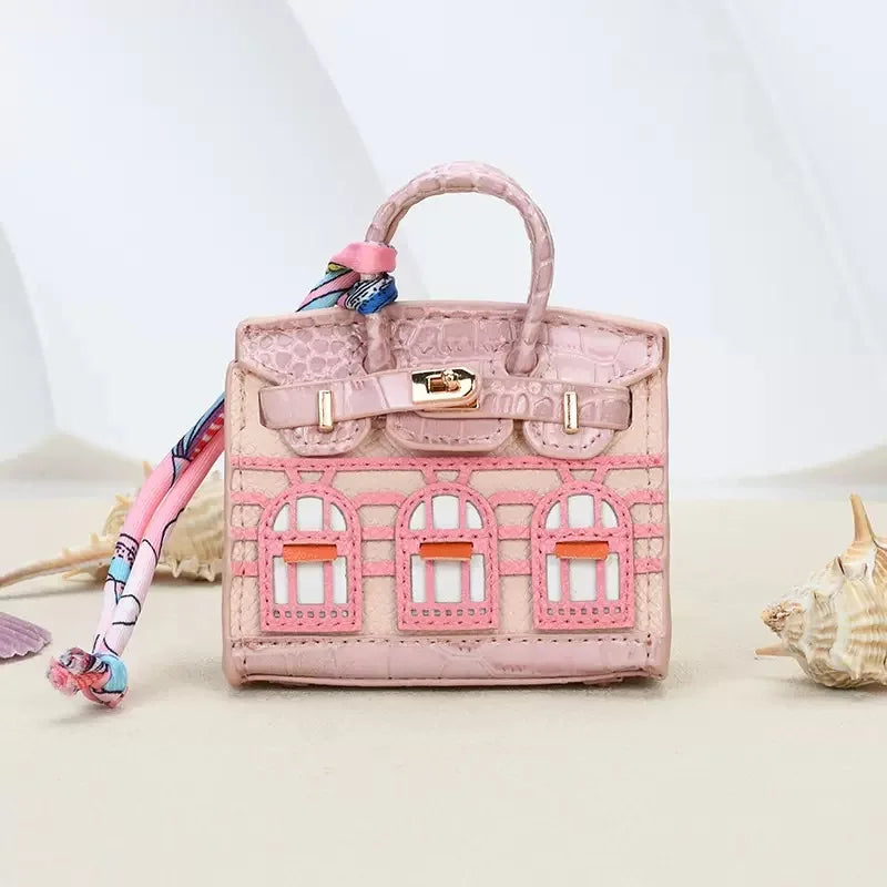 Mini BackpackHanging Creative House Headphone Bag For Airpods 4 3 Pro2 Galaxy Buds Headphone Case Holds Small items With Lanyard