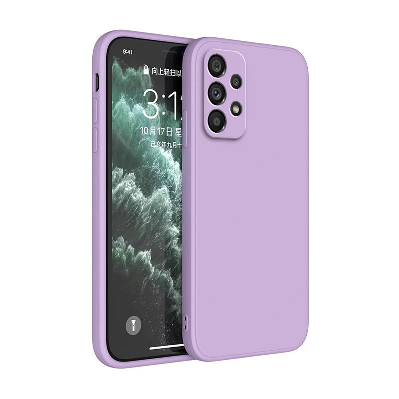 Funda de silicona original para Samsung A32, A42, A52, A52S, A72, A13, A23, A33, A53, A73, A14, A24, A34, A54 5G, funda protectora para cámara 