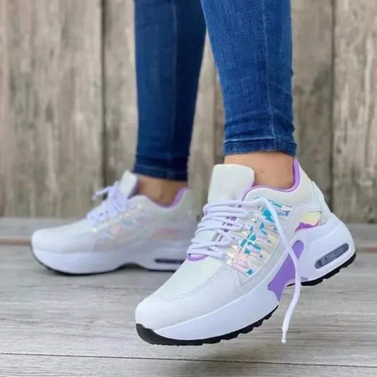 Tenis para mujer, zapatillas de plataforma informales para mujer 2025, nuevas zapatillas de correr cómodas de malla antideslizantes, zapatillas de talla grande para mujer 