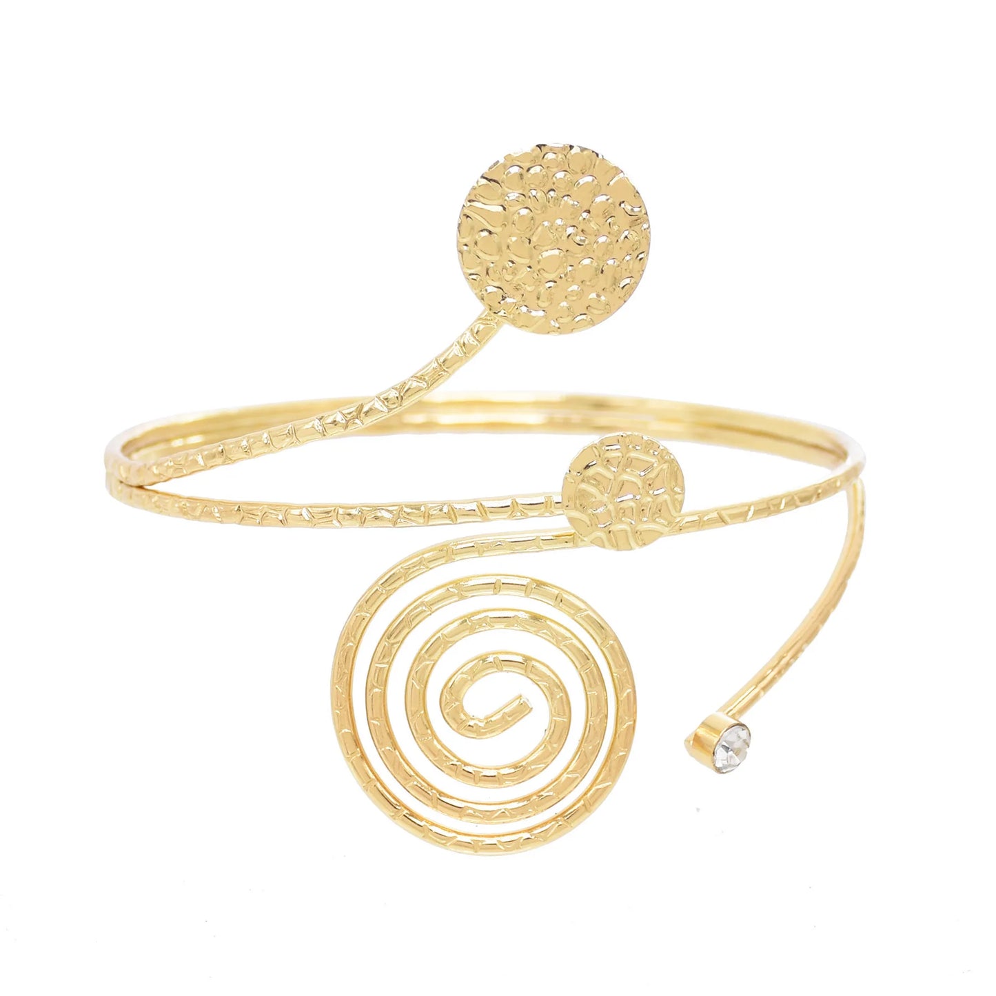 Gold Color Simple Line Butterfly Flower Open Bangles For Women Swirl Charm Armlet Greek Goddess Upper Arm Cuff Bracelet Jewelry