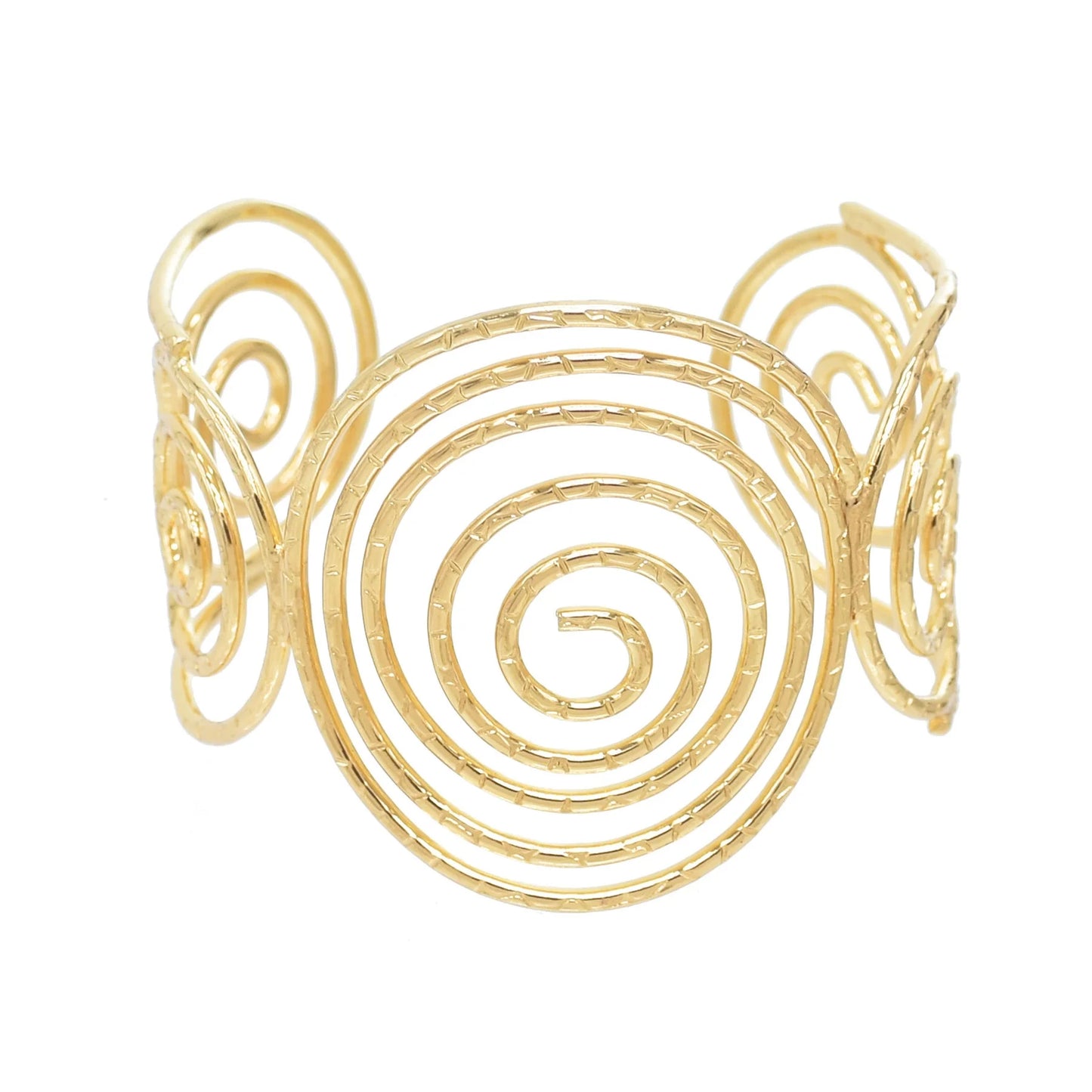Gold Color Simple Line Butterfly Flower Open Bangles For Women Swirl Charm Armlet Greek Goddess Upper Arm Cuff Bracelet Jewelry