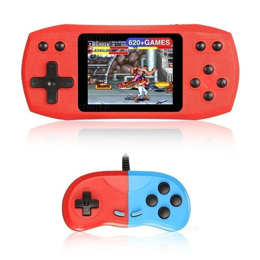 Consola de videojuegos retro con 620 juegos clásicos integrados, reproductor de juegos portátil, consola recargable, salida AV 