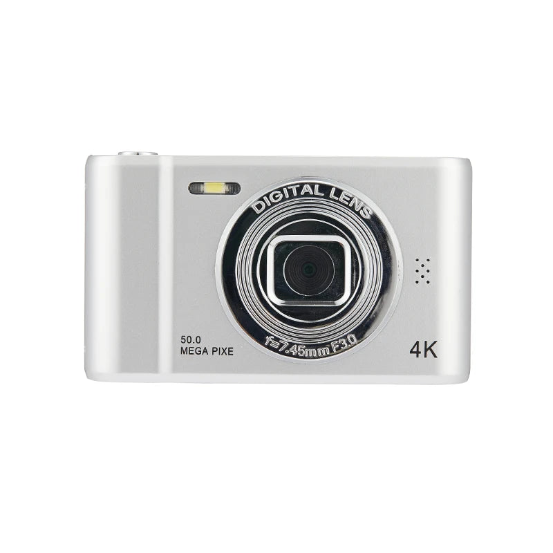 Cámara digital 4K para viajes, selfies, zoom de 50 megapíxeles, fotografía HD, pantalla de 2,4 pulgadas, nivel básico, para niños, campus, minicámara retro 