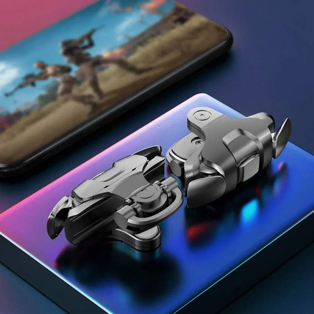 STONEGO - 1 par de disparadores para juegos de teléfono móvil para PUBG, apuntar, disparar, L1, R1, botón ABS para mando universal. 