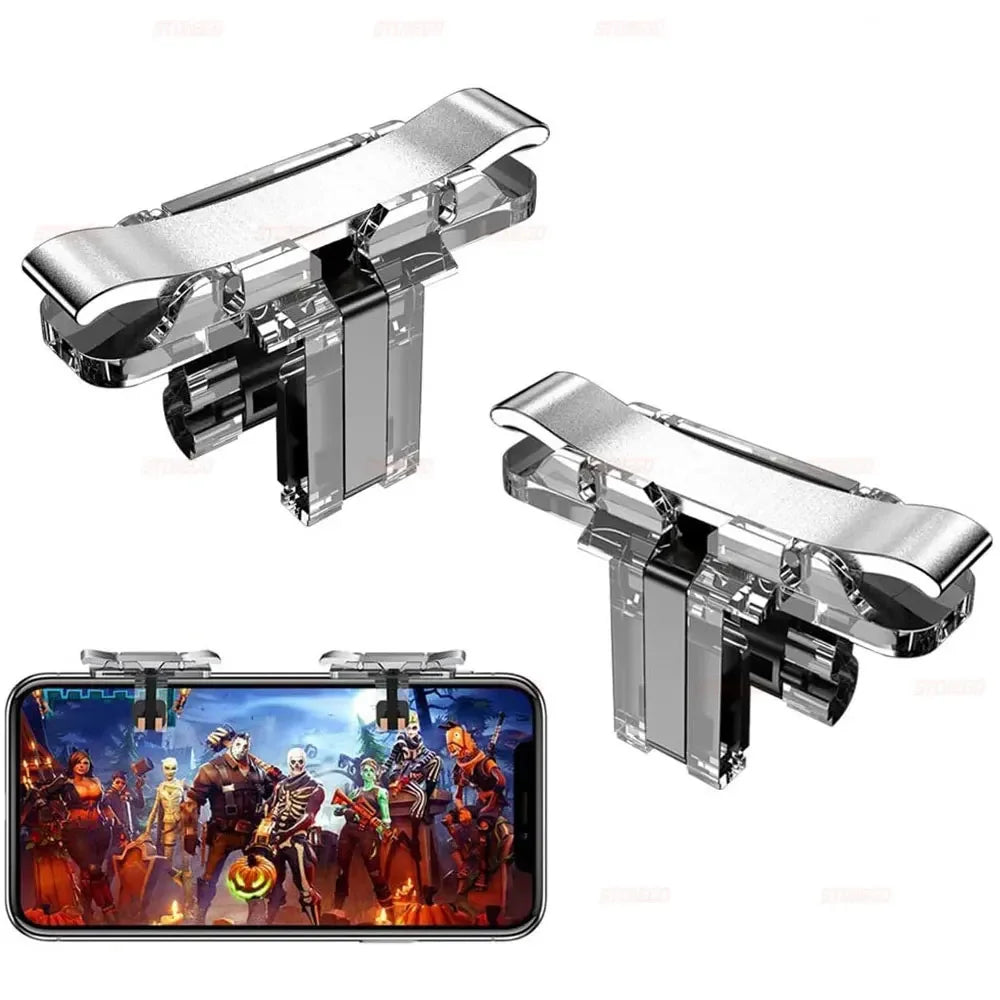 STONEGO - 1 par de disparadores para juegos de teléfono móvil para PUBG, apuntar, disparar, L1, R1, botón ABS para mando universal. 