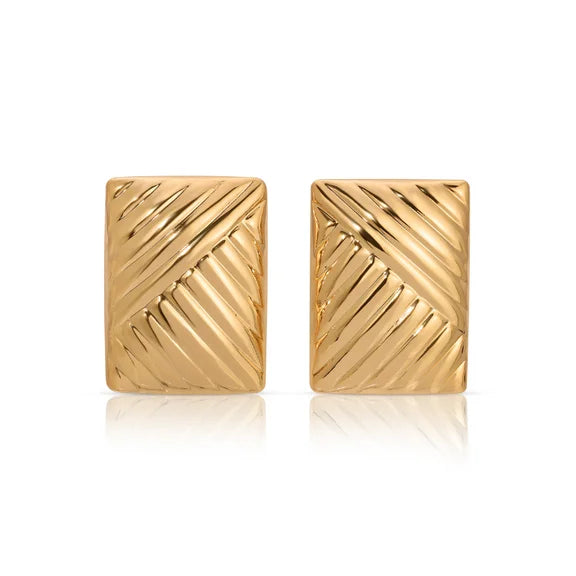 Vintage Texture Gold Plated Stainless Steel Earrings for Women Geometric Circle Twist Statement Earring Fashion Jewelry Bijoux