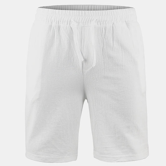 Pantalones cortos KB de lino y algodón para hombre, transpirables, de verano, de color liso, para fitness, tallas S-3XL 