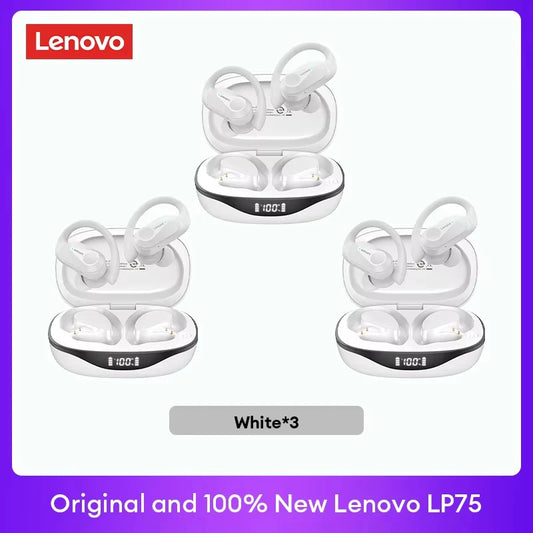 Auriculares originales Lenovo LP75 TWS Bluetooth V5.3, inalámbricos, con pantalla digital LED, reducción de ruido, resistentes al agua, nuevos. 