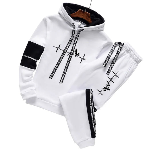 Chándal informal clásico para hombre, sudadera con capucha, ropa para correr, alta calidad, simplicidad, estampado versátil, tops y pantalones, 2024 
