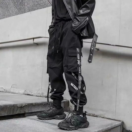 Pantalones cargo para hombre, con múltiples bolsillos y cintura elástica, estilo harén, estilo hip hop, informal, estilo lápiz, ropa técnica. 