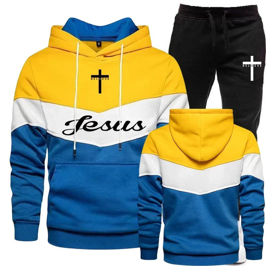 Chándal con capucha y pantalones deportivos con estampado de Jesús para hombre y mujer, de alta calidad, informal, para uso diario, 2024 