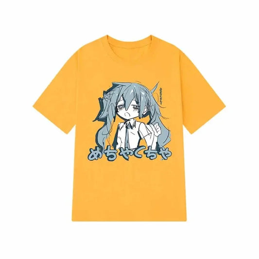 Camiseta de Anime japonés Y2K para mujer, ropa de calle holgada de algodón, camisetas informales de talla grande, camisetas de manga corta de hip-hop Harajuku, ropa para mujer 