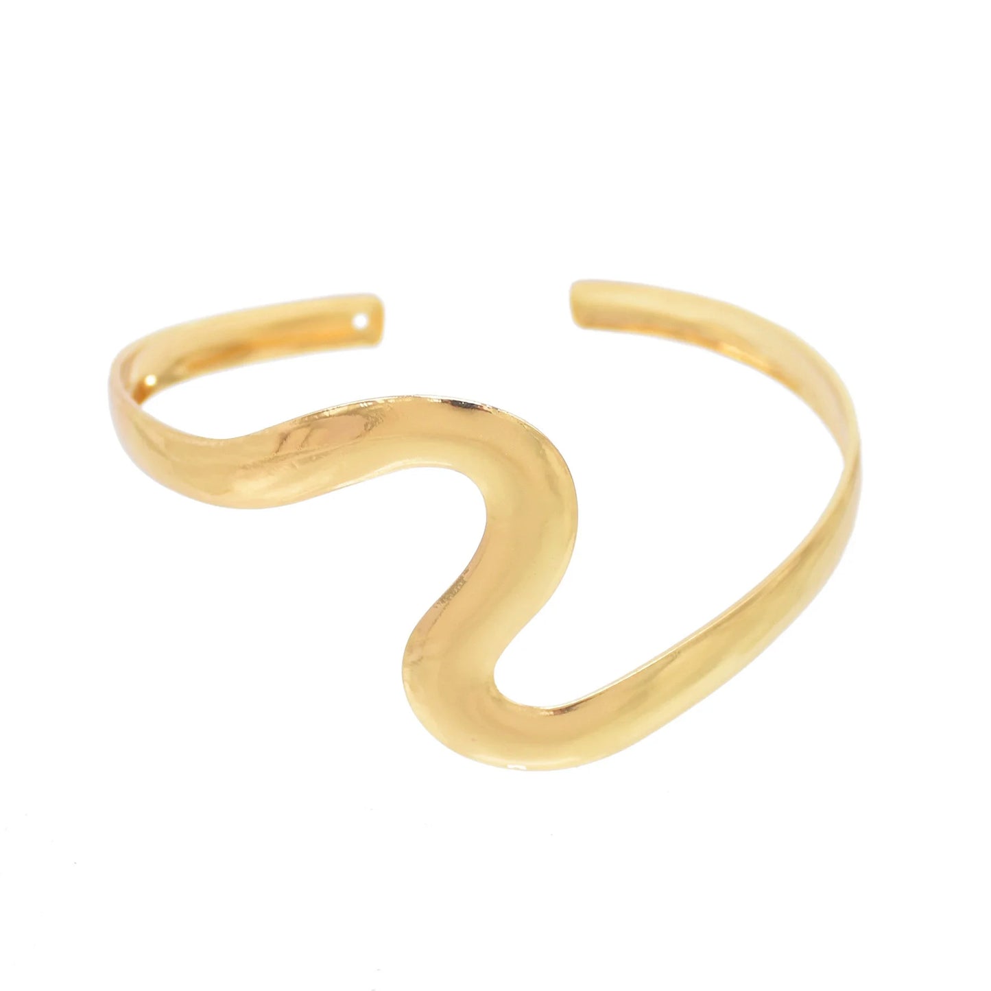Gold Color Simple Line Butterfly Flower Open Bangles For Women Swirl Charm Armlet Greek Goddess Upper Arm Cuff Bracelet Jewelry