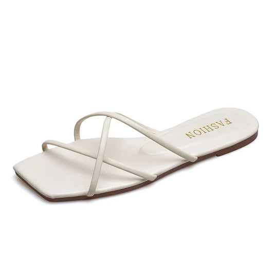 Zapatos para mujer, tallas grandes 35-43, zapatillas planas de verano para mujer, chanclas, sandalias casuales de color caramelo, zapatos de mujer 