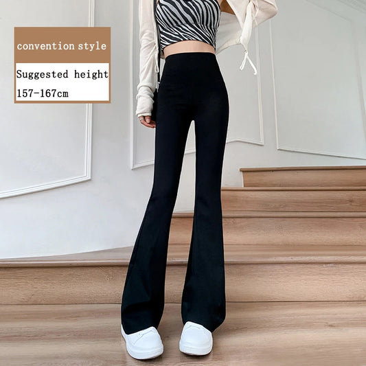 Pantalones acampanados ajustados de cintura alta para mujer, pantalones acampanados sexis de tiburón, moda informal, leggings ajustados con realce de glúteos elásticos 