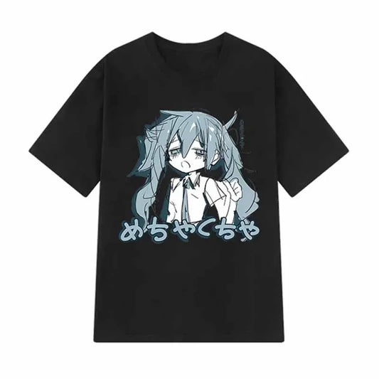 Camiseta de Anime japonés Y2K para mujer, ropa de calle holgada de algodón, camisetas informales de talla grande, camisetas de manga corta de hip-hop Harajuku, ropa para mujer 