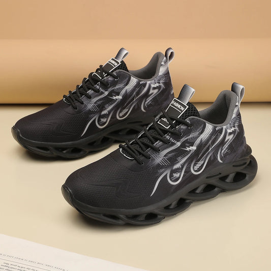 Zapatillas de running unisex 2025 para hombre y mujer, ligeras, de malla, transpirables, cómodas, planas y suaves, con cordones, para verano 