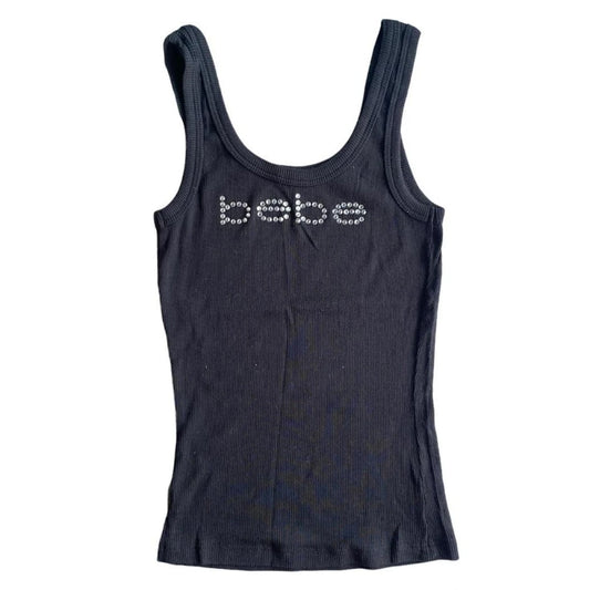 Camiseta sin mangas vintage con estampado de letras de verano, top corto con personalidad, sin mangas, ropa de calle ajustada, camiseta punk Y2K para bebé, manga corta 