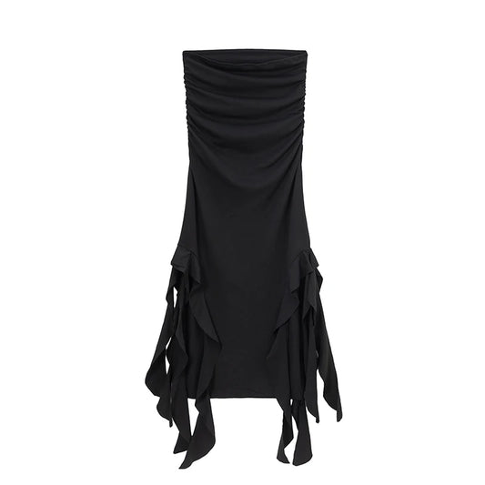 Vestido irregular ajustado con un solo hombro y tirantes finos para mujer, tendencia de moda europea y americana primavera/verano 2024 