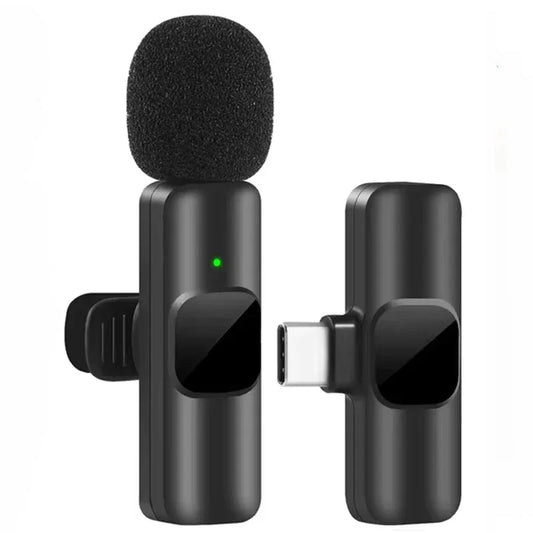 Micrófono de solapa inalámbrico portátil para grabación de audio y video, mini micrófono para iPhone, Android, transmisión en vivo, teléfono para juegos con recepción 