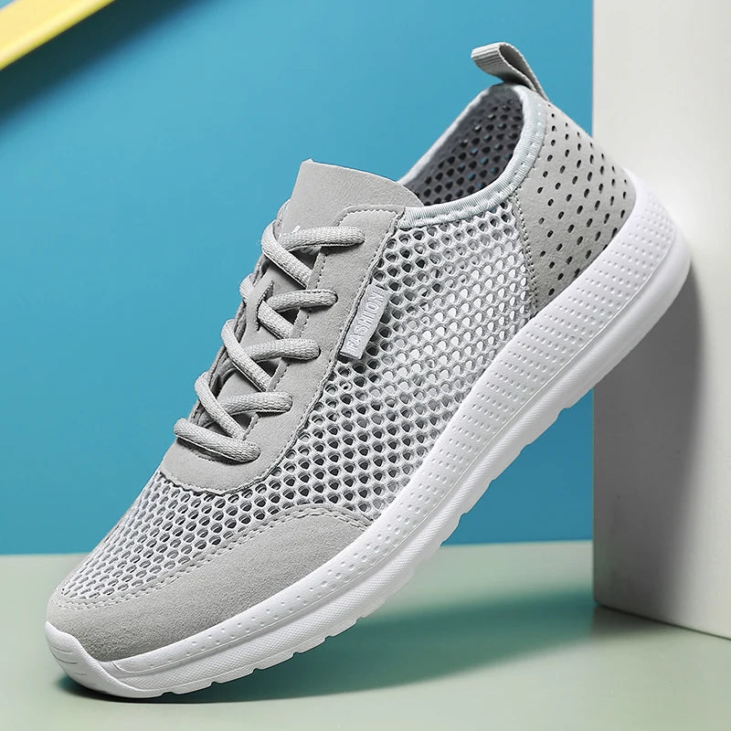 Zapatillas deportivas suaves para hombre, transpirables, de malla, cómodas y ligeras, de alta calidad para exteriores. 