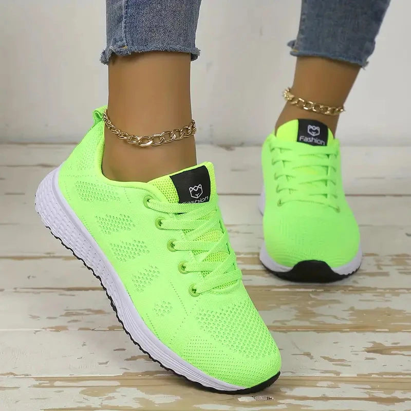 Zapatillas deportivas informales para mujer, de malla, transpirables, con plataforma, para baloncesto 