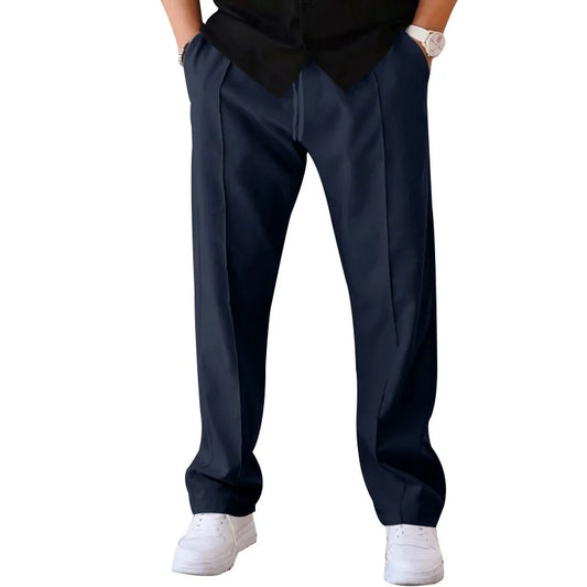 Pantalones finos holgados de pierna recta para hombre, informales, deportivos, de talla grande, estilo americano, para primavera y verano, 2025 