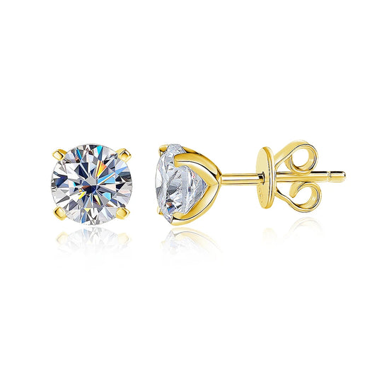 KNOBSPIN Moissanite Earring 0.2-2ct D VVS1 GRA Certified Lab Diamond 4 Claw s925 Sterling Silver Stud Earrings for Women Man